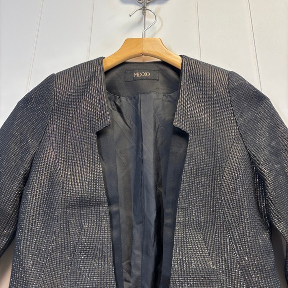 Mixxo Womens Whimsigoth Glam Shimmery Blazer Size S Metallic Fairy Grunge Vamp - Picture 8 of 8